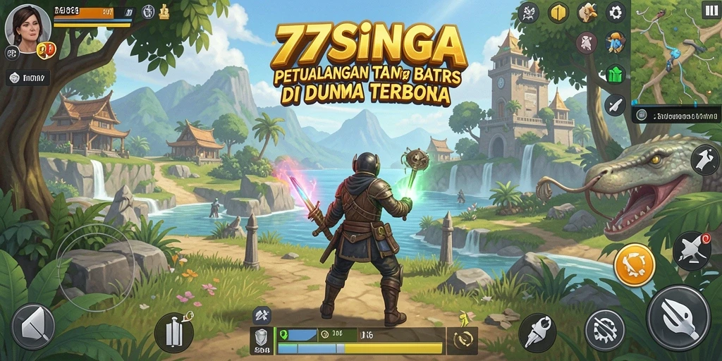 Tampilan gameplay 77SINGA yang menakjubkan dalam dunia Open World.