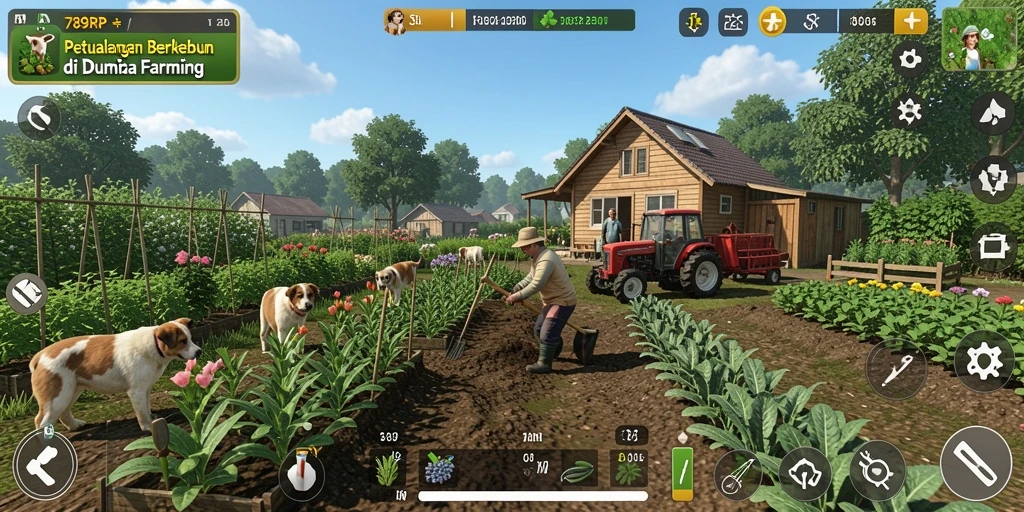 Tampilan gameplay menarik dari <strong>789RP</strong> dengan ladang hijau subur.