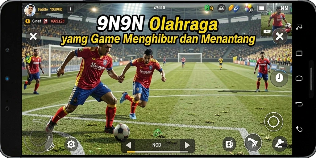 Tampilan gameplay seru dari 9N9N saat pertandingan olahraga.
