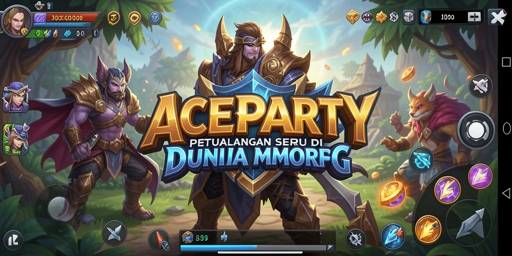 Tampilan gameplay seru dalam dunia fantasi ACEPARTY.