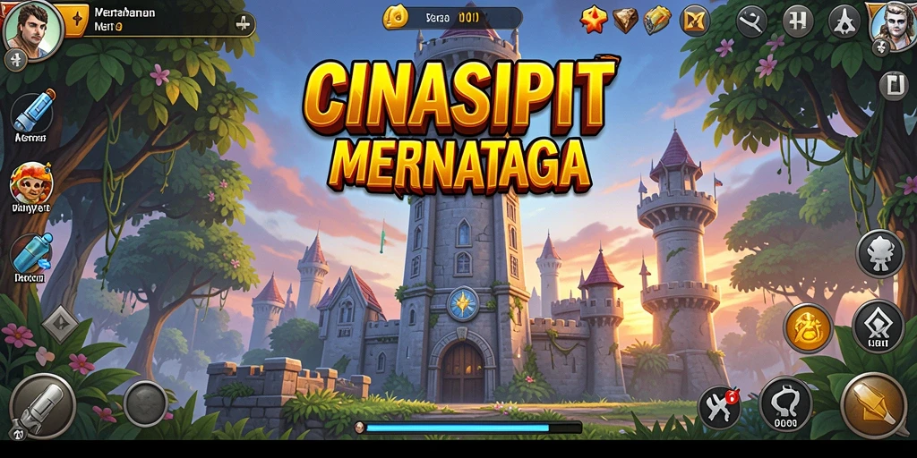 Screenshot CINASIPIT menampilkan pertempuran seru dengan menara dan musuh.