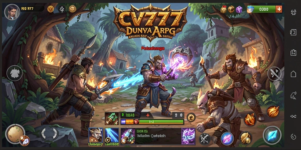 Screenshot gameplay CV777 menampilkan aksi seru dalam pertarungan ARPG.