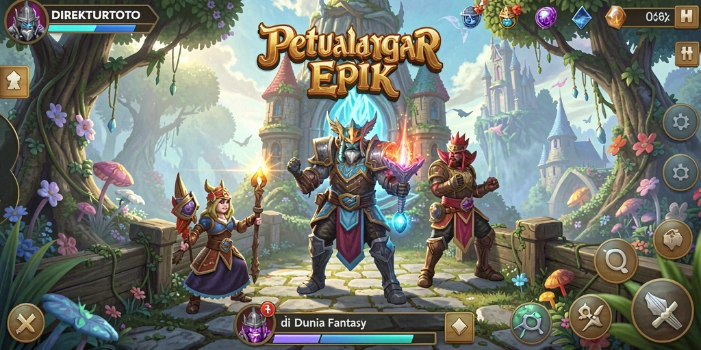 Tampilan gameplay epik dalam DIREKTURTOTO dengan aksi ARPG yang seru.