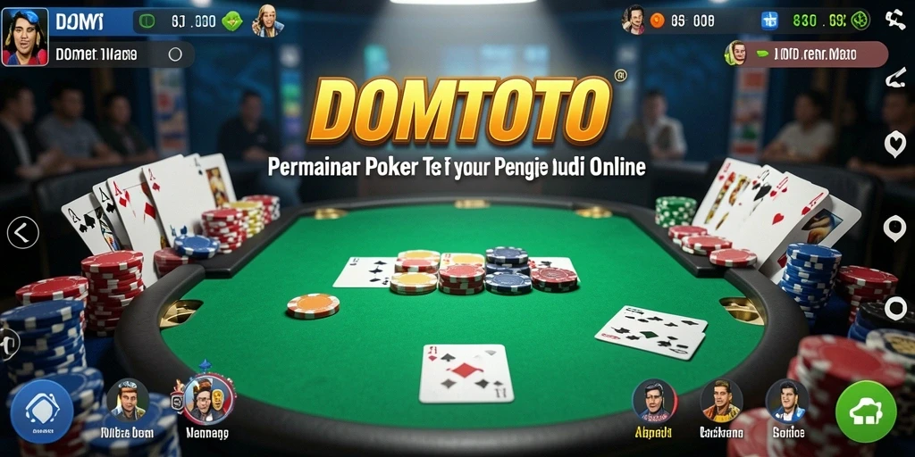 Tampilan gameplay Poker di DOMTOTO yang mendebarkan.