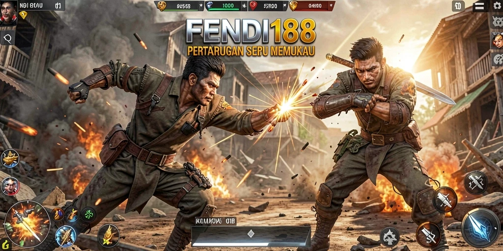 Tampilan gameplay pertarungan di FENDI188 yang seru dan intens.