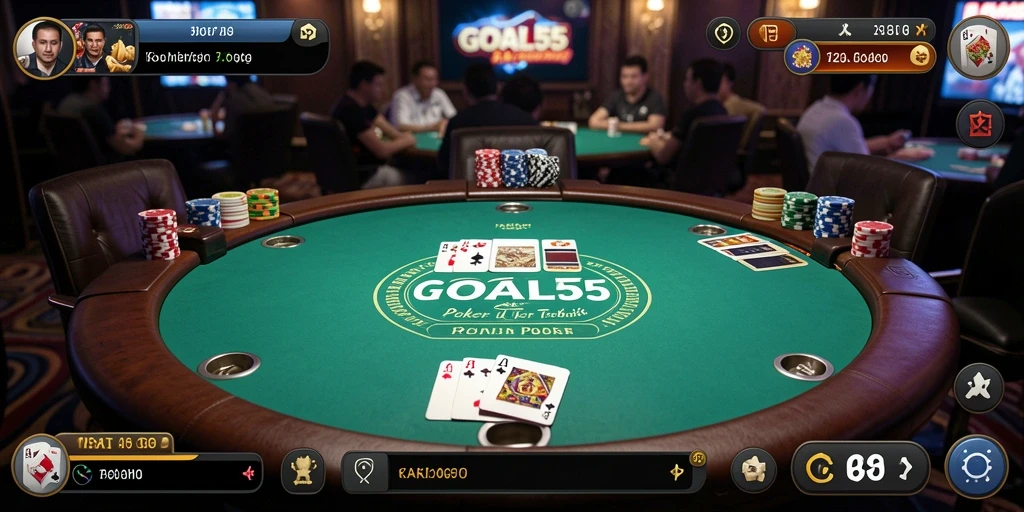Tampilan gameplay poker yang menarik di GOAL55.