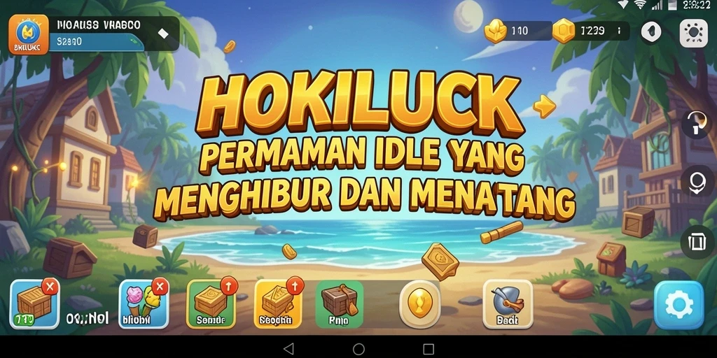 Screenshot gameplay HOKILUCK menampilkan suasana santai dan menarik dalam permainan Idle.