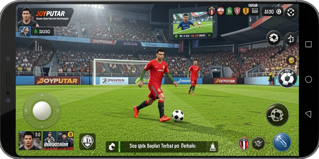 Screenshot gameplay JOYPUTAR yang memperlihatkan aksi menarik di lapangan.