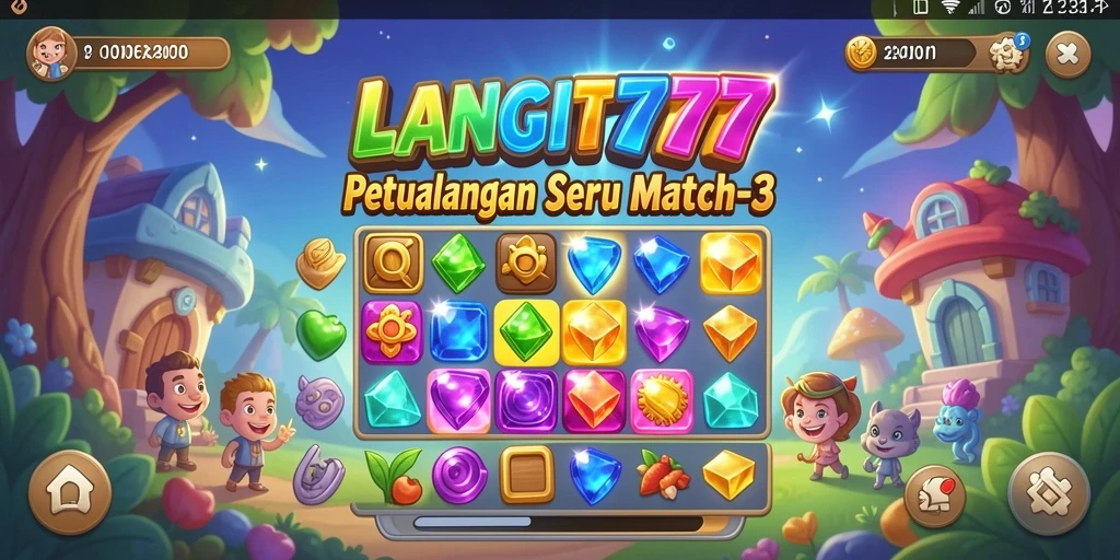 Gameplay seru LANGIT777 dalam aksi Match-3 yang menantang.