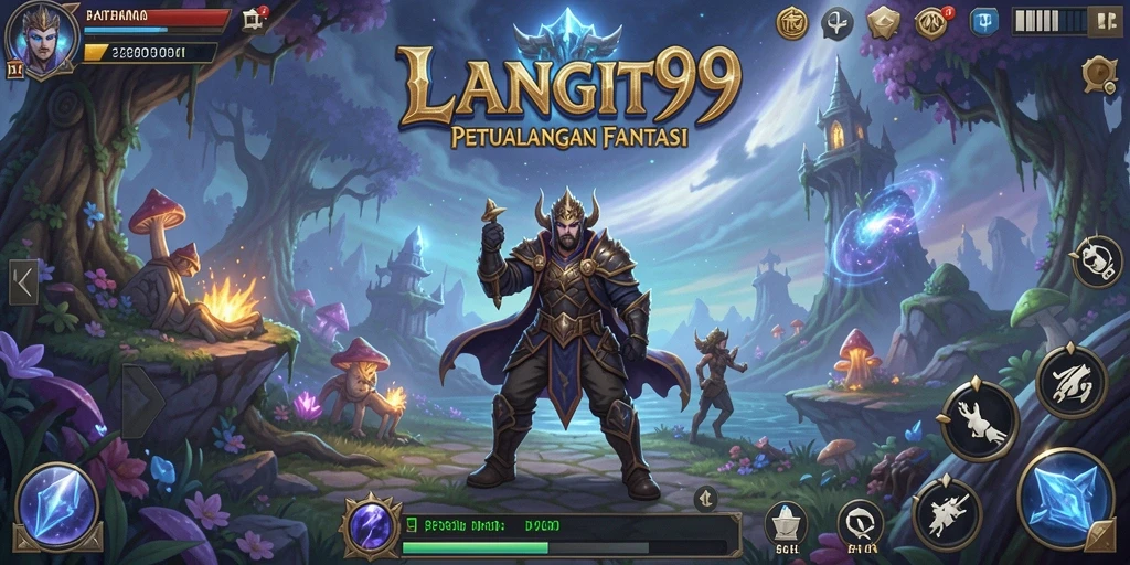 Tampilan gameplay LANGIT99 menampilkan karakter yang berjuang melawan monster dalam dunia RPG.