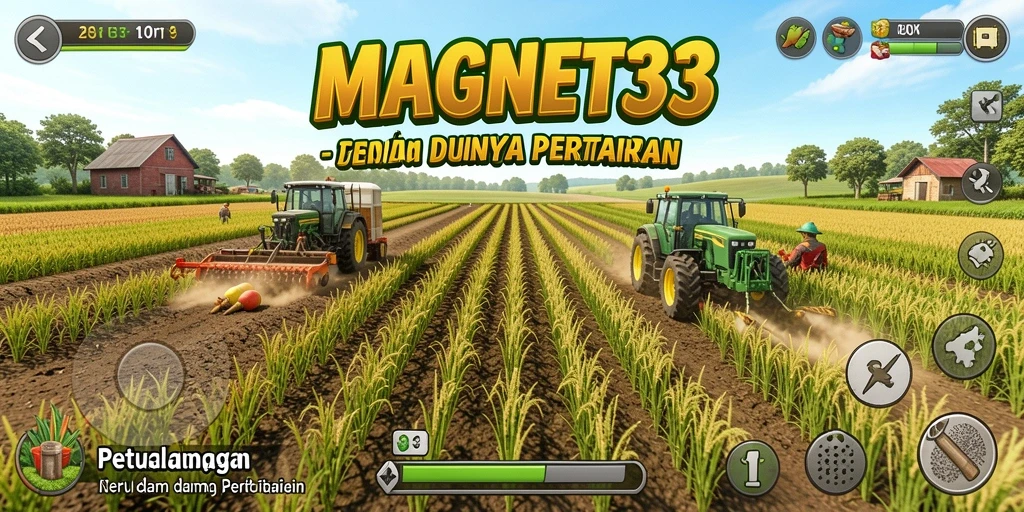 Tampilan seru gameplay MAGNET33 saat bertani dan merawat hewan.