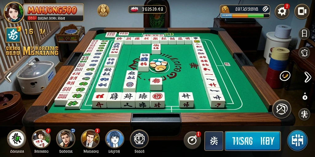 Screenshot gameplay MAHJONG500 menampilkan aksi memancing yang menegangkan.