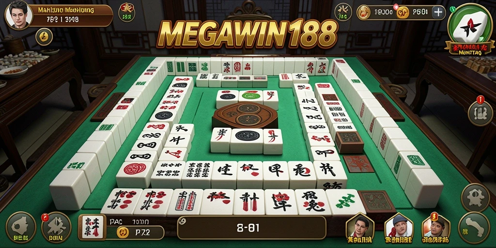 Tampilan gameplay Mahjong yang seru dan menarik di MEGAWIN188.