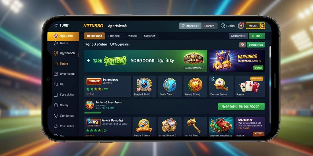 Tampilan pengguna N9TURBO saat melakukan taruhan olahraga.