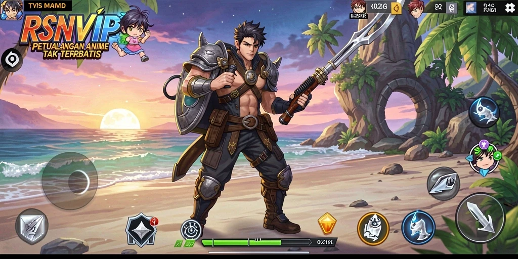 Gameplay seru RSNVIP dengan karakter Anime unik.