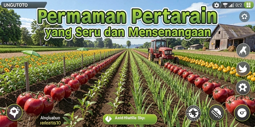 Gameplay menarik dalam UNGUTOTO saat merawat pertanian.